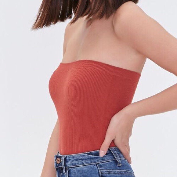 F21 Seamless Red Tube Bodysuit (Size S) - Picture 3 of 3